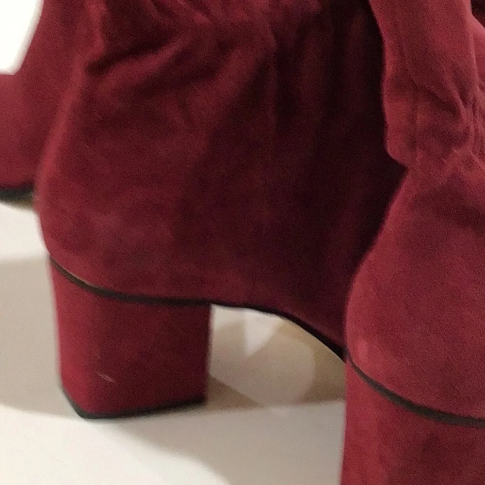 Sole Society leather suede booties burgundy NWOT